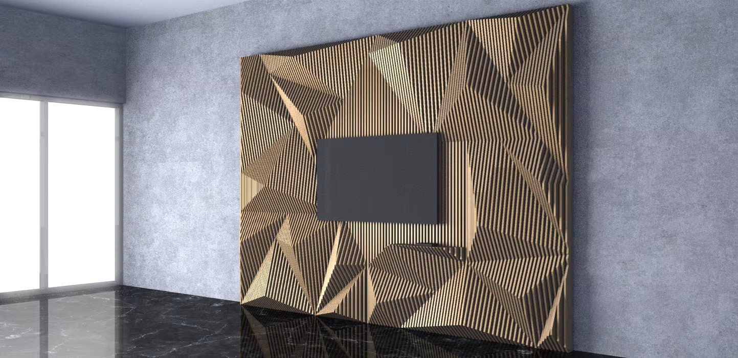 3D Waves Shapes TV Mount Parametric Wall Art