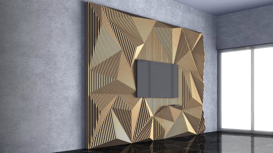 3D Waves Shapes TV Mount Parametric Wall Art