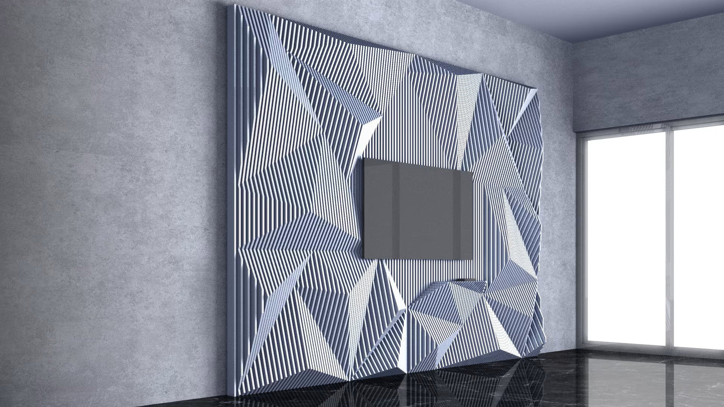 3D Waves Shapes TV Mount Parametric Wall Art