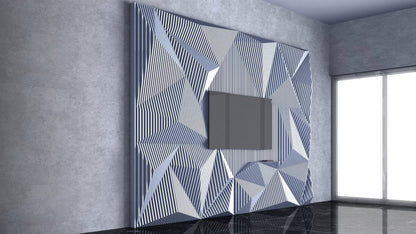 3D Waves Shapes TV Mount Parametric Wall Art