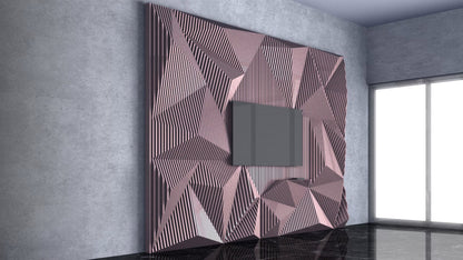 3D Waves Shapes TV Mount Parametric Wall Art