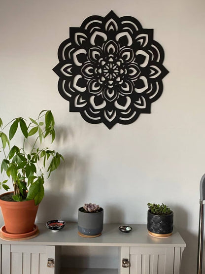 Lotus Flower Wooden Wall Art