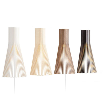 Cone Shape Wooden Wall Lamp