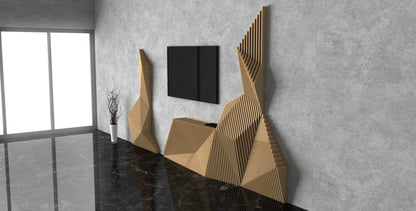 3D Wave Crest TV Mount Parametric Wall Art