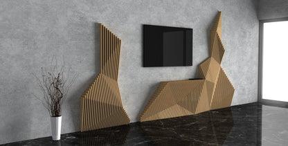 3D Wave Crest TV Mount Parametric Wall Art