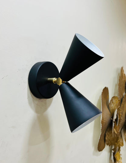 Handmade 2 Light Mid Century Brass Wall Scone