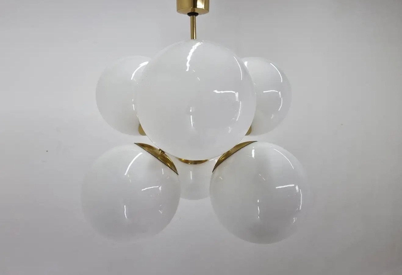 6 Light Handmade Atomic Glass Ball Sputnik Chandelier