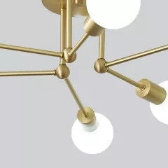 6 Light Handcrafted Modern Mid Century Sputnik Chandelier