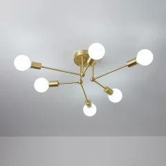 6 Light Handcrafted Modern Mid Century Sputnik Chandelier