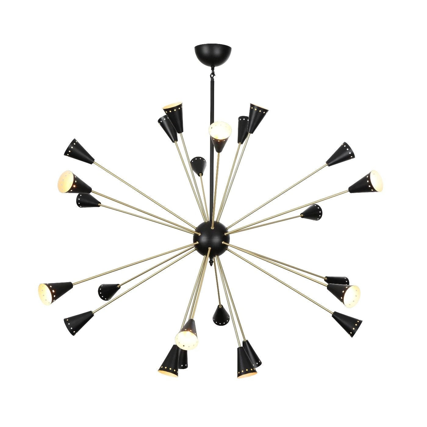 24 Arms HandCrafted Stilnovo Brass Sputnik Chandelier