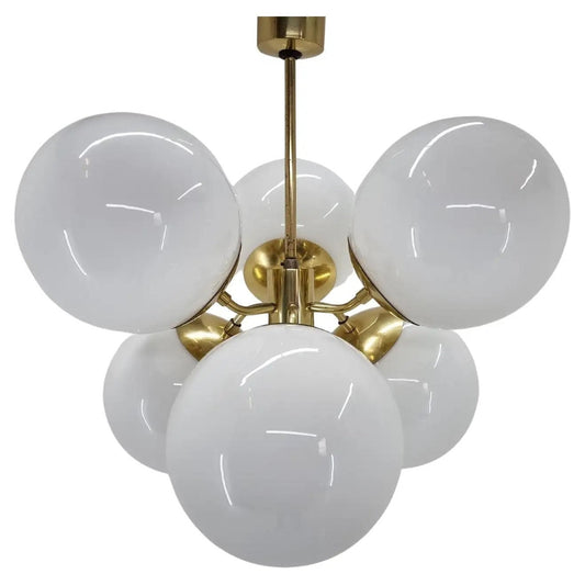 6 Light Handmade Atomic Glass Ball Sputnik Chandelier