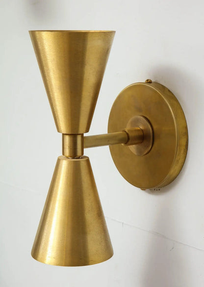 Beautiful 2 Light Brass Mid Century Wall Scone