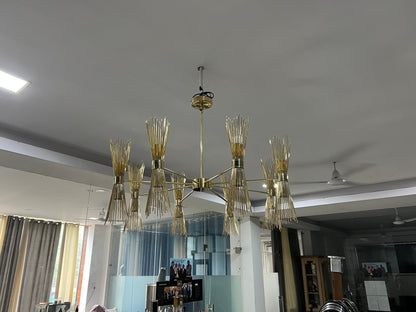 8 Arms 16 Lights Skyla Brass Sputnik Chandelier