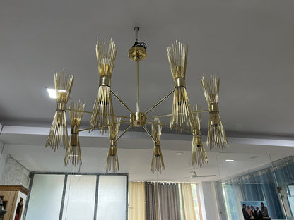 8 Arms 16 Lights Skyla Brass Sputnik Chandelier