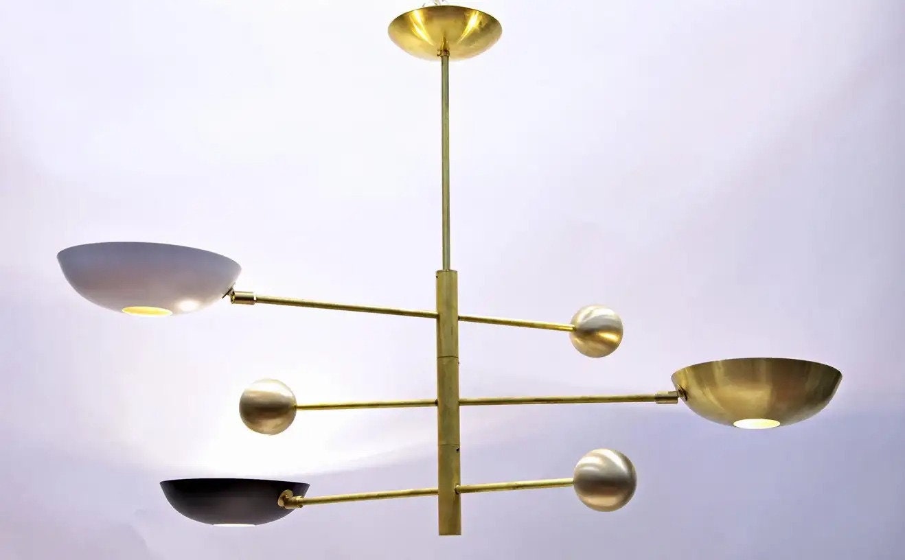 3 Light Pendant Modern Brass Sputnik Chandelier