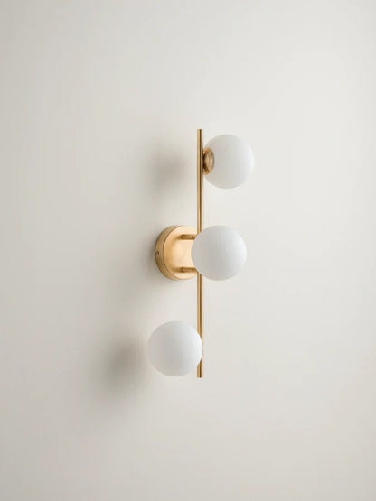 3 Light Brushed Brass Handmade Wall Scone