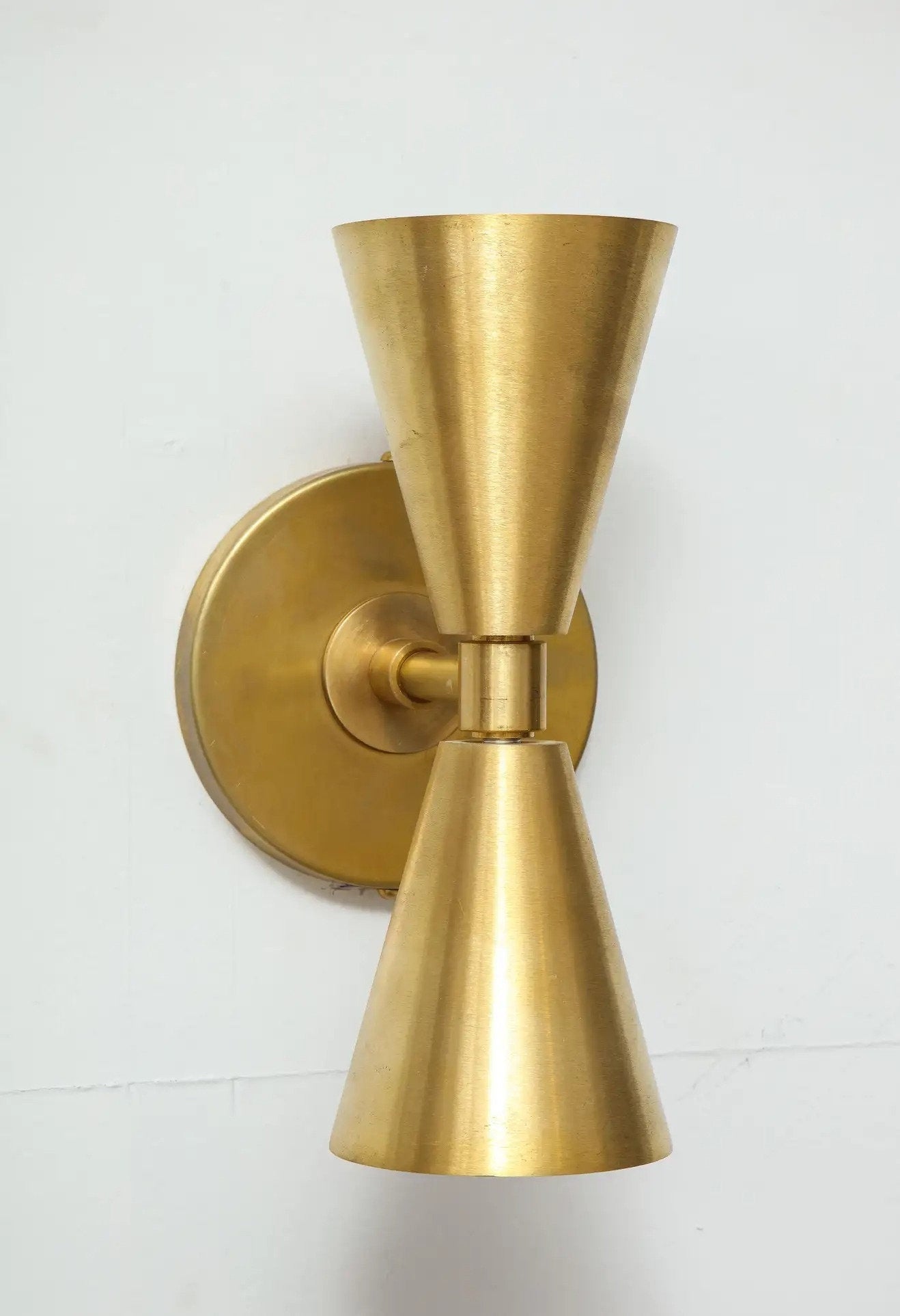 Beautiful 2 Light Brass Mid Century Wall Scone