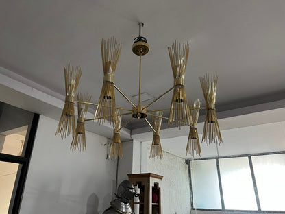 8 Arms 16 Lights Skyla Brass Sputnik Chandelier