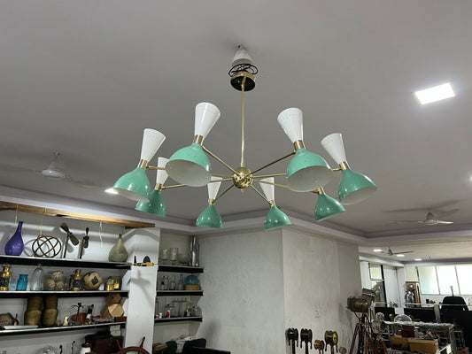 8 Arms 16 Lights Stilnovo Style Italian Light Chandelier