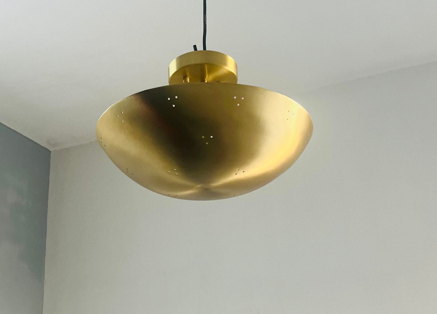 3 Light Mid Century Brass Sputnik Chandelier