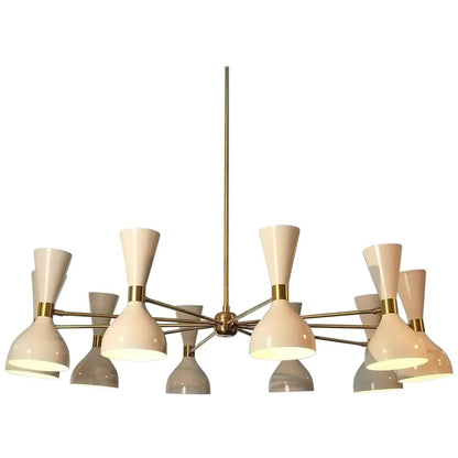 10 Arms 20 Lights Mid-Century Stilnovo Design Chandelier