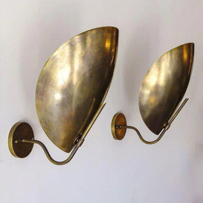 Handmade Curved Brass Shades Wall Scone