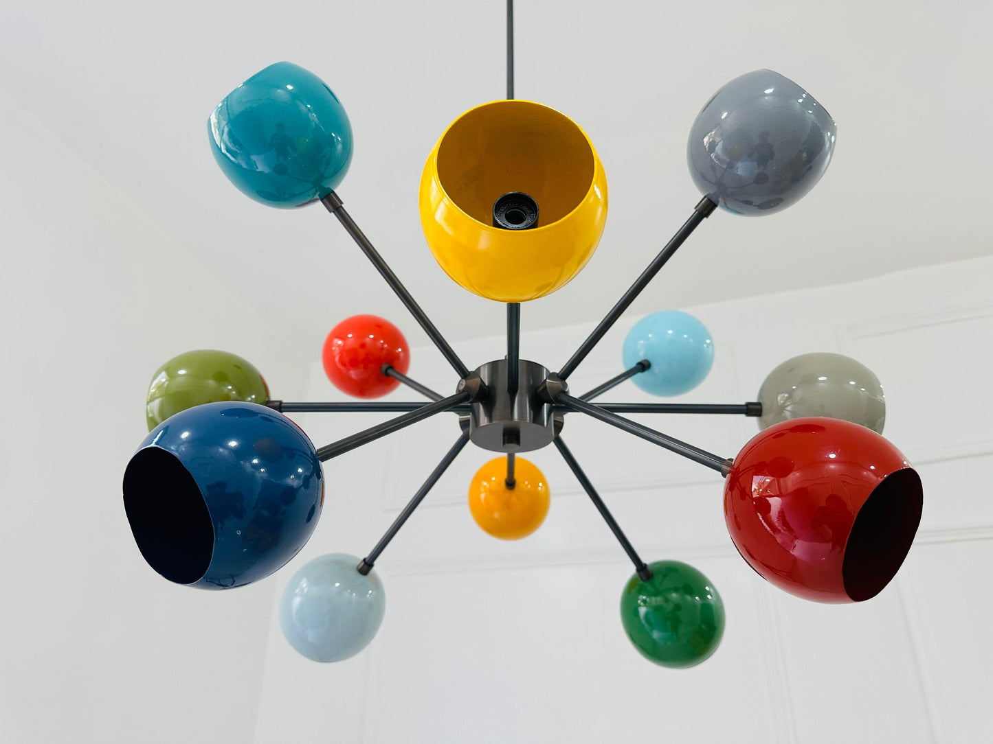 12 Arms 12 Light Multi Color Stilnovo Style Chandelier