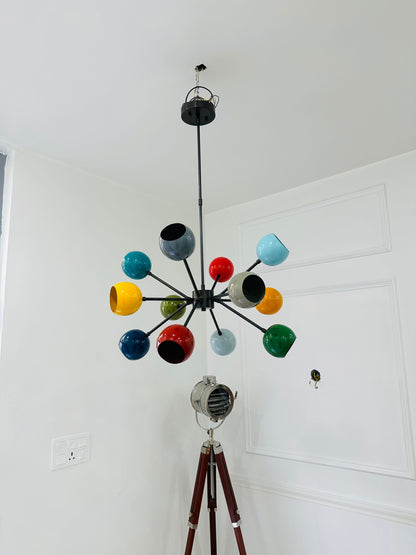 12 Arms 12 Light Multi Color Stilnovo Style Chandelier