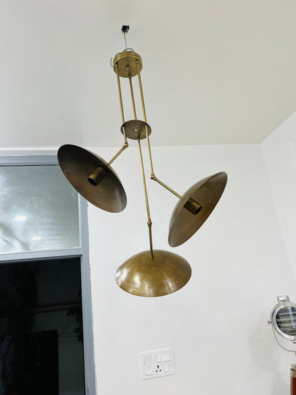 3 Light  Antique Brass Sputnik Chandelier