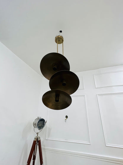 3 Light  Antique Brass Sputnik Chandelier