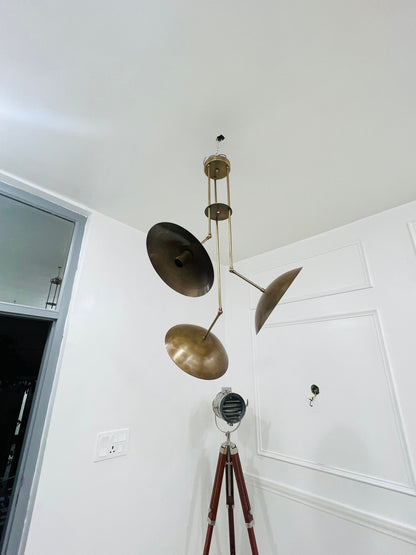 3 Light  Antique Brass Sputnik Chandelier