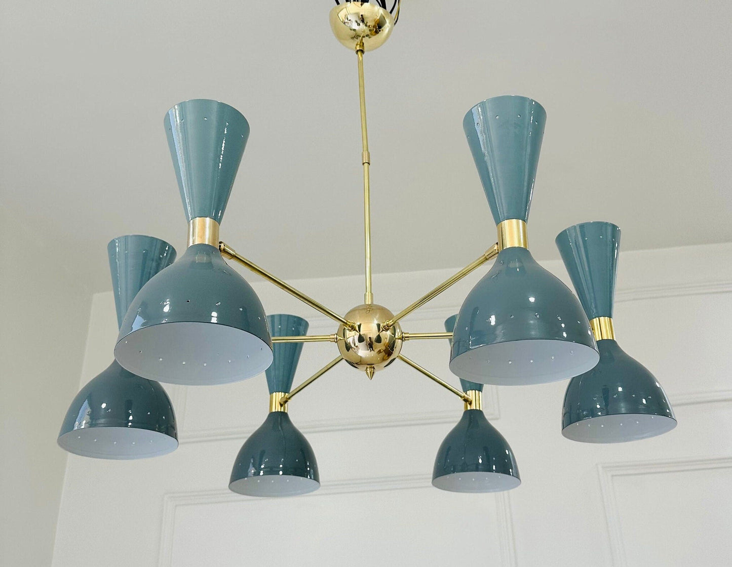 6 Arms 12 light Brass Sputnik Chandelier