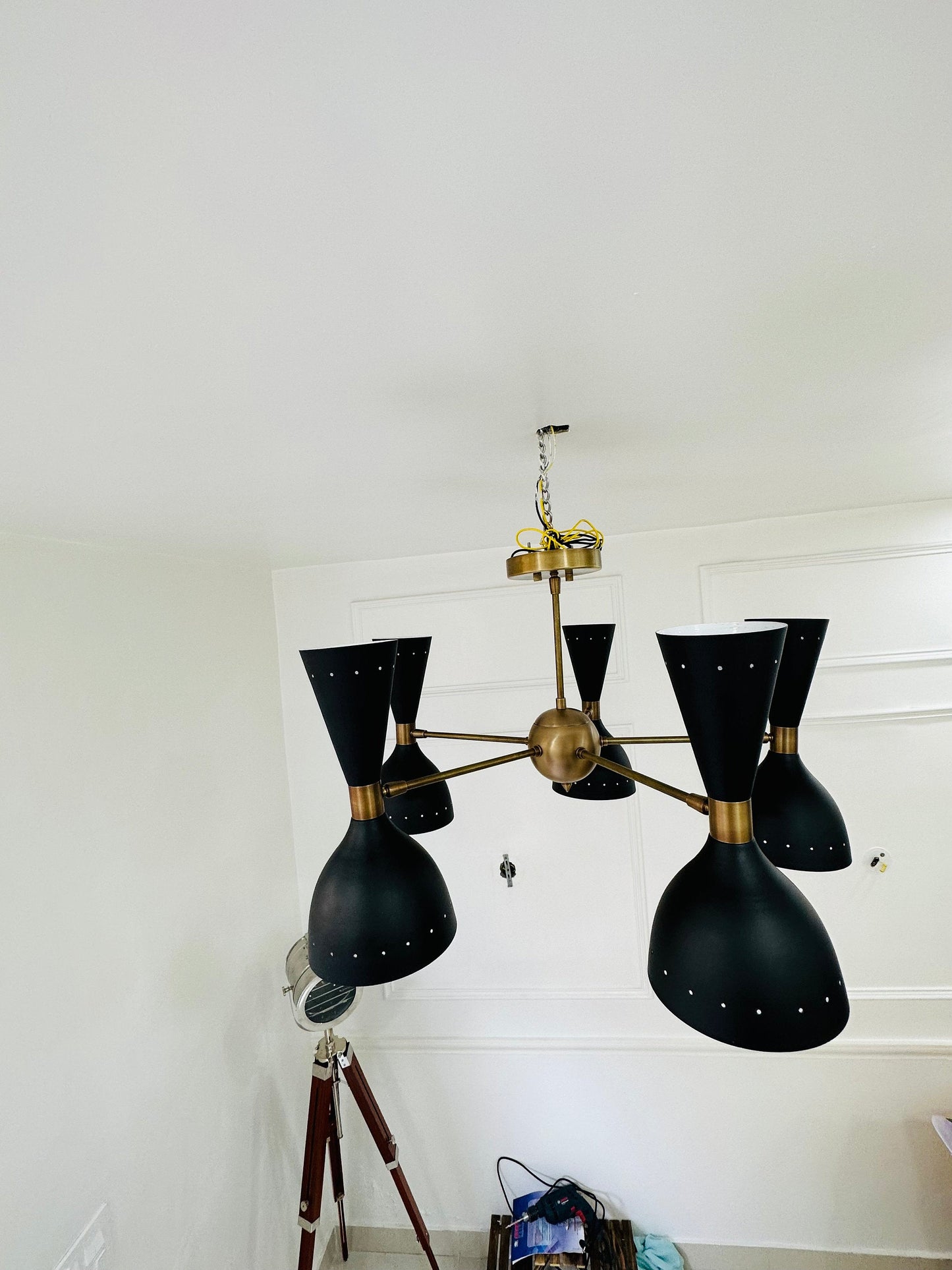 5 Arm 10 Light Modern Brass Sputnik Chandelier