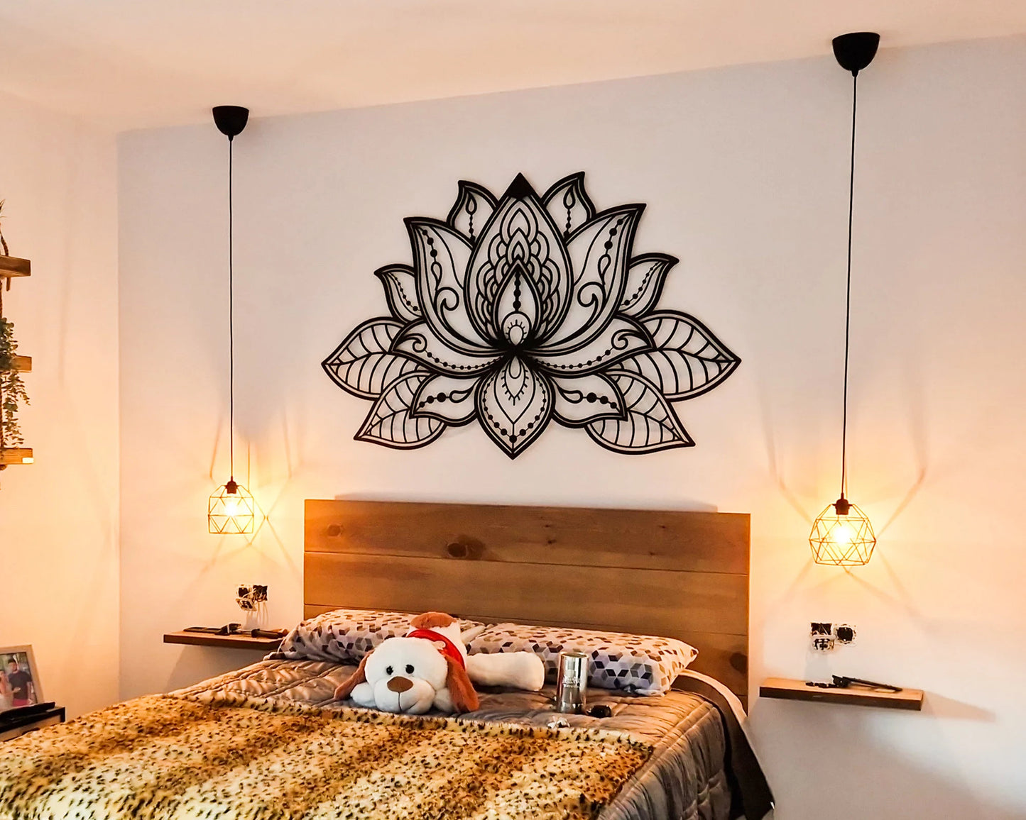 3D Lotus Flower Wooden Wall Art