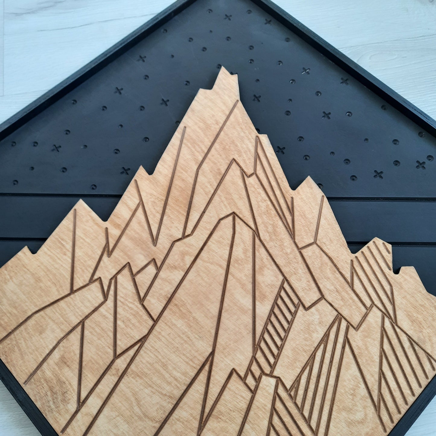 3D Mountain Design Wooden Wall Art