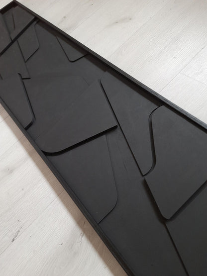 Black Modern Geometric Wooden Wall Art