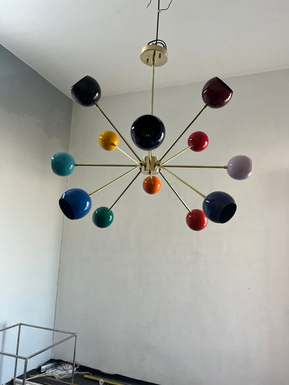 12 Arm 12 Light Modern Stilnovo Design Colorful Chandelier