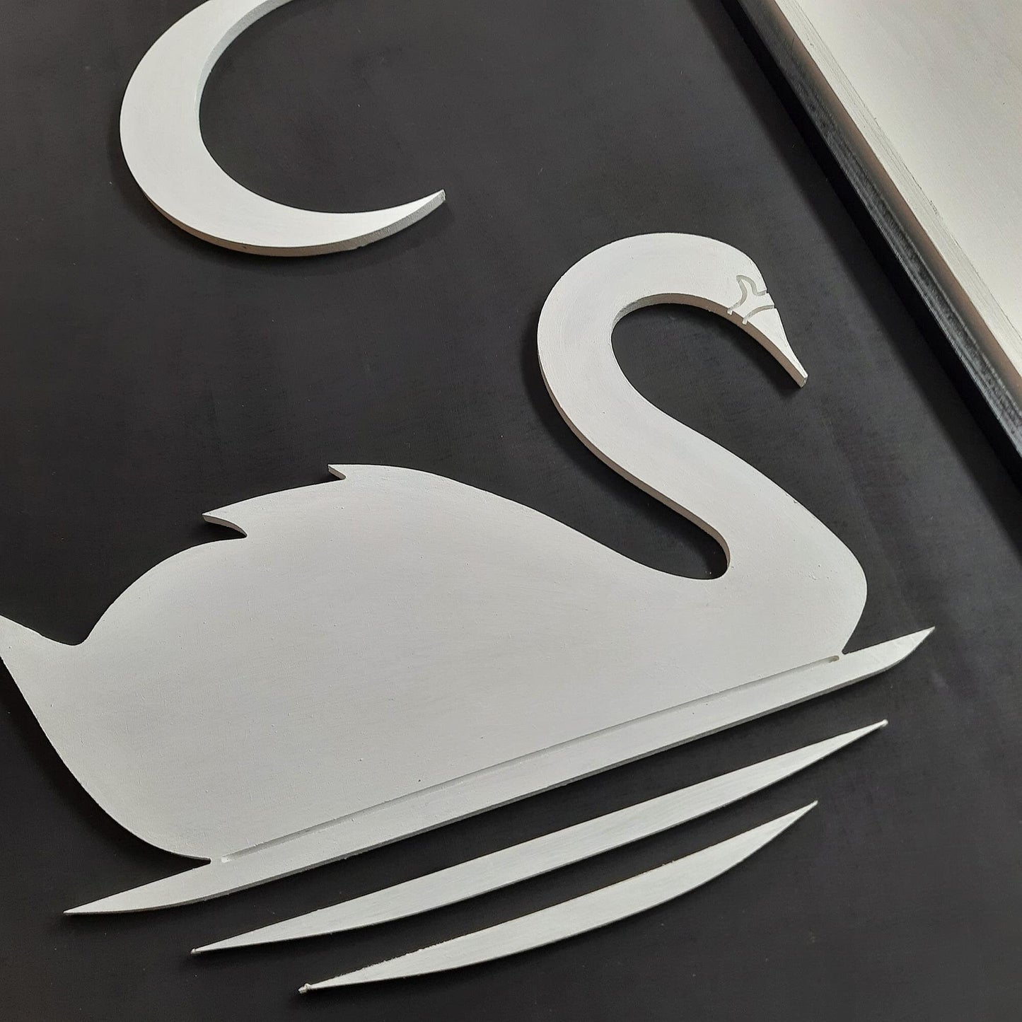 Swans Sun & Moon Wooden Wall Art