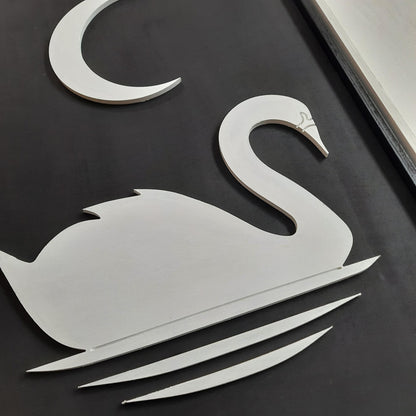 Swans Sun & Moon Wooden Wall Art
