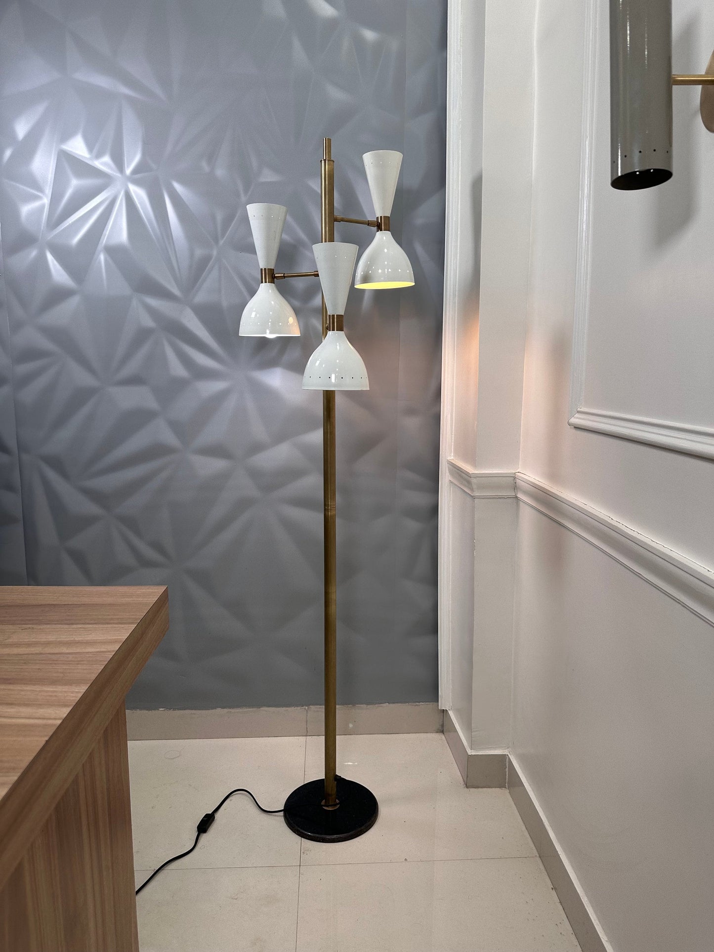 3 Arms Modern Brass Handcrafted Floor Lamp