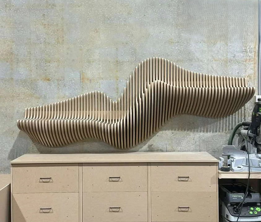 3D Wooden Parametric Hanging Shelf Wall Art