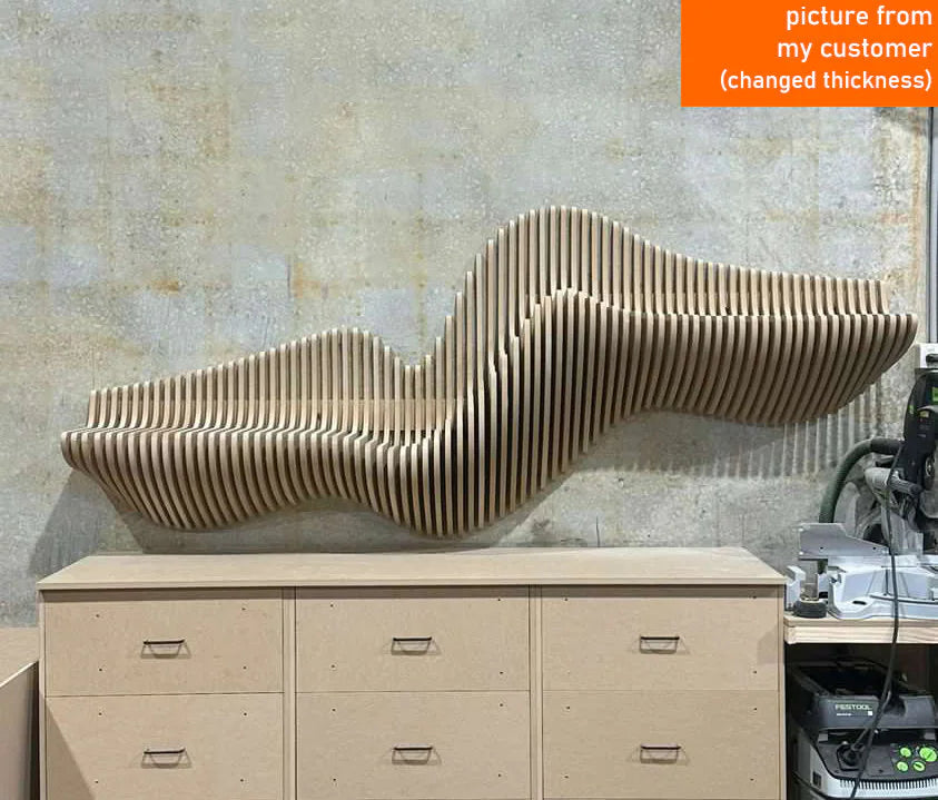 3D Wooden Parametric Hanging Shelf Wall Art