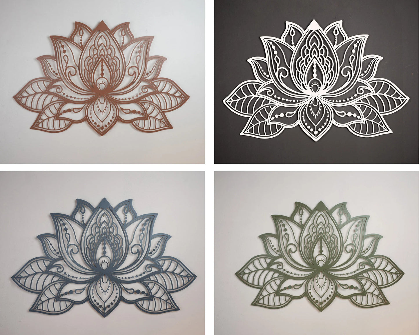 3D Lotus Flower Wooden Wall Art