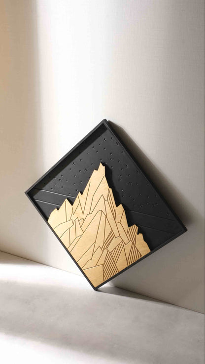 3D Mountain Design Wooden Wall Art