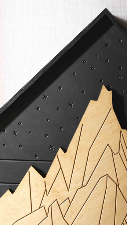 3D Mountain Design Wooden Wall Art