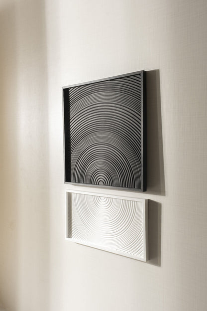 Black & White Modern Geometric Wooden Wall Art