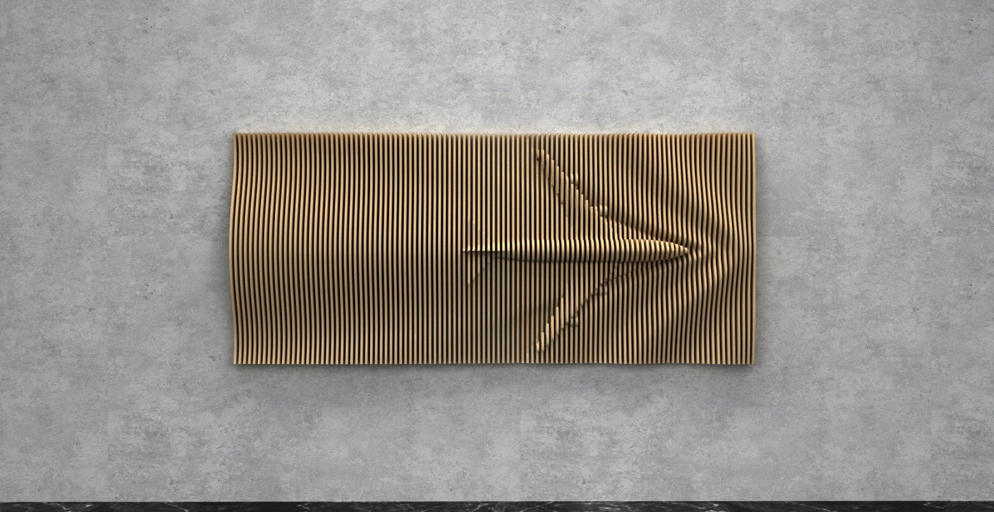 3D Wooden Parametric Plane Shape Wall Art