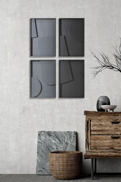 Shapes Design 4 Panel Modern Wall Art