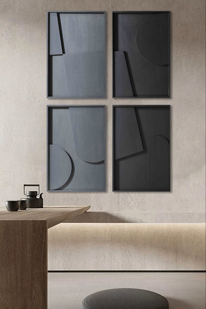 Shapes Design 4 Panel Modern Wall Art