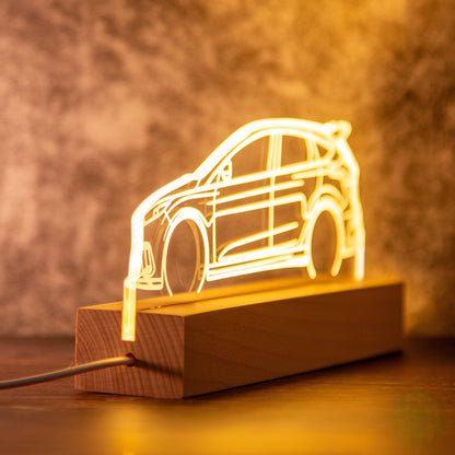 Acrylic Car Design Wooden Lamp